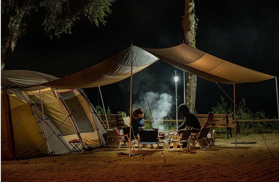 camping at night